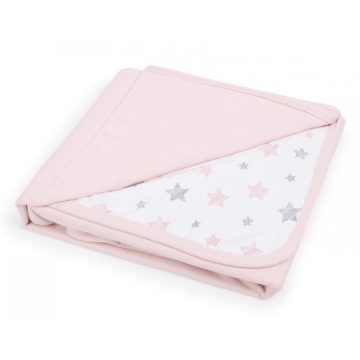   Ceba Baby pamut babapléd 90X100 cm - Candy pink + Pink Stars