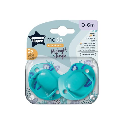 Tommee Tippee Moda játszócumi 2db 0-6hó - türkiz