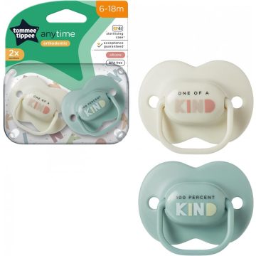   Tommee Tippee Anytime 2 db-os játszócumi 6-18 m - ekrü/menta