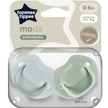Tommee Tippee Moda játszócumi 2db 0-6hó - szürke/zöld