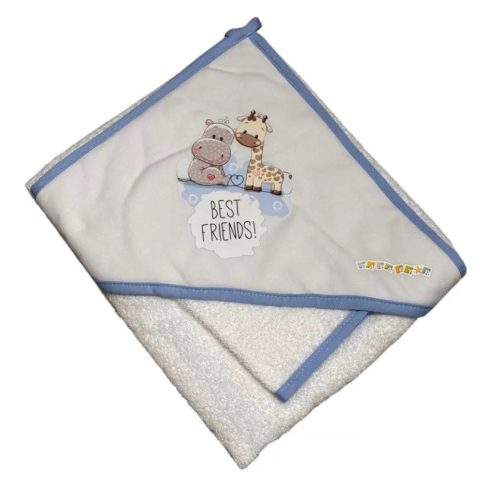 Babastar Frottir fürdőlepedő, fürdetőkesztyűvel 80*80 cm - Best Friend's kék
