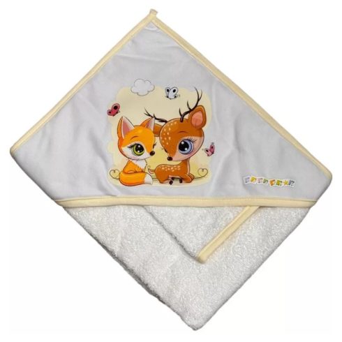 Babastar Frottir fürdőlepedő, fürdetőkesztyűvel 80*80 cm - Őzike és Róka