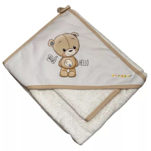 Babastar Frottir fürdőlepedő, fürdetőkesztyűvel 80*80 cm - Hello Maci Pillangóval