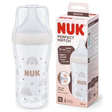   NUK Perfect Match Temperature Control cumisüveg 260 ml 3+hó - Szivárvány 