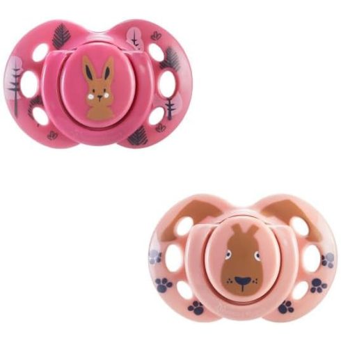 Tommee Tippee Fun Friends játszócumi 18-36 hó 2 db - pink/rózsaszín