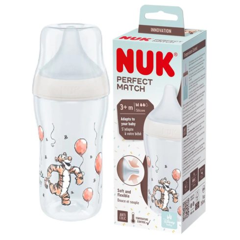 NUK Perfect Match Temperature Control cumisüveg 260 ml 3+hó - Tigris 
