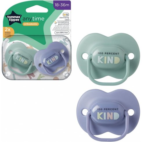 Tommee Tippee Anytime 2 db-os játszócumi 18-36 m - lila/zöld