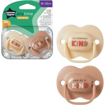   Tommee Tippee Anytime 2 db-os játszócumi 18-36 m - barna/ekrü