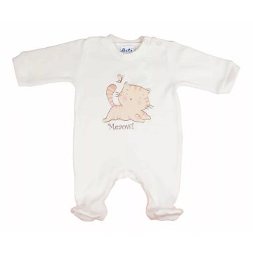 Biopamut hosszú ujjú rugdalózó (62) - cica