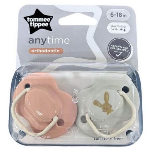 Tommee Tippee Anytime nyugtatócumi  6-18 hó 2 db  - nyuszi 