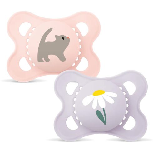 MAM Original szilikon nyugtató cumi 2 db 2-6 hó - cica/virág 