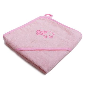   Vaganza hímzett fürdőlepedő, fürdetőkesztyűvel 110*110 cm - rózsaszín bari 