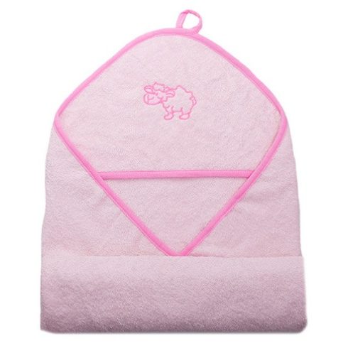 Vaganza hímzett fürdőlepedő, fürdetőkesztyűvel 110*110 cm - rózsaszín bari 