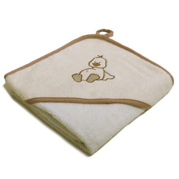   Vaganza hímzett fürdőlepedő, fürdetőkesztyűvel 110*110 cm - drapp kacsa 