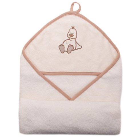 Vaganza hímzett fürdőlepedő, fürdetőkesztyűvel 110*110 cm - drapp kacsa 