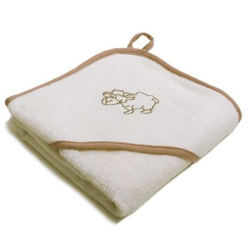   Vaganza hímzett fürdőlepedő, fürdetőkesztyűvel 110*110 cm - drapp bari