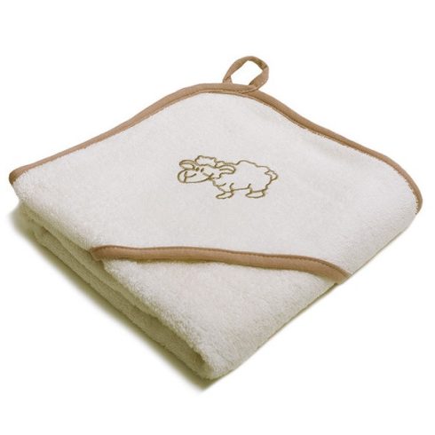 Vaganza hímzett fürdőlepedő, fürdetőkesztyűvel 110*110 cm - drapp bari