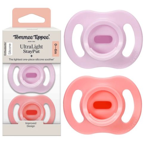 Tommee Tippee Ultralight nyugtató cumi 0-6 hó 2 db -  korall,lila