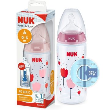   NUK First Choice Temperature Control cumisüveg 300 ml 0-6 m -  virág