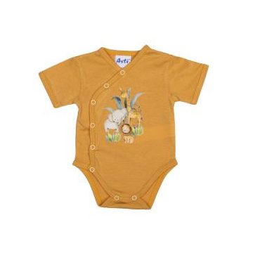   Rövid ujjú elöl patentos baba body szafaris mintával (50) 