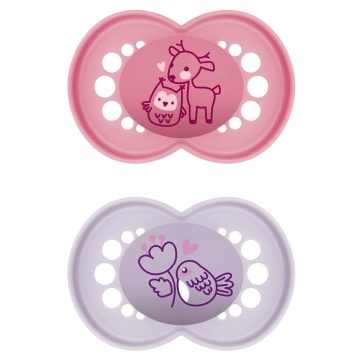   Mam Original 16+ szilikon nyugtató cumi 2 db  - rózsaszín őzike/lila madár