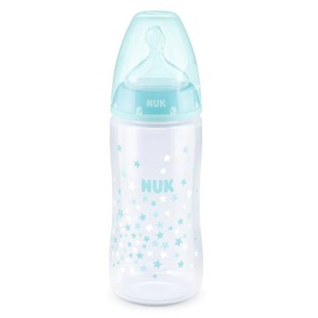   NUK First Choice Temperature Control cumisüveg 300 ml 0-6 m -  türkiz csillagos