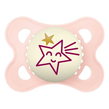   MAM Original Night szilikon nyugtató cumi  2-6 hó - rózsaszín csillag