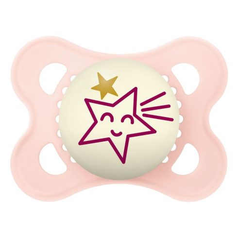 MAM Original Night szilikon nyugtató cumi  2-6 hó - rózsaszín csillag