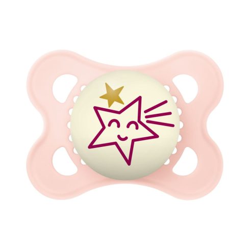MAM Original Night szilikon nyugtató cumi  2-6 hó - rózsaszín csillag