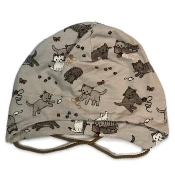 Minimanó Pamut kötős sapka (38) - Cica Mintás Bézs