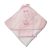 Babastar hímzett fürdőlepedő, fürdetőkesztyűvel 80*80 cm - zsiráf fehér/rózsaszín
