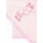   Babastar hímzett fürdőlepedő, fürdetőkesztyűvel 80*80 cm - zsiráf fehér/rózsaszín