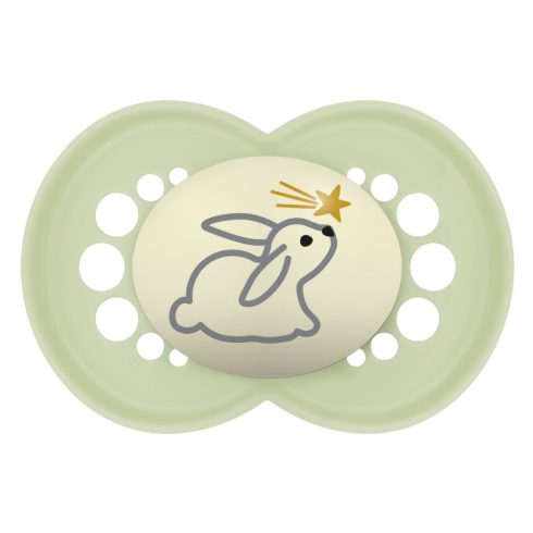 MAM Original Night 16+ szilikon nyugtató cumi - zöld nyuszi 