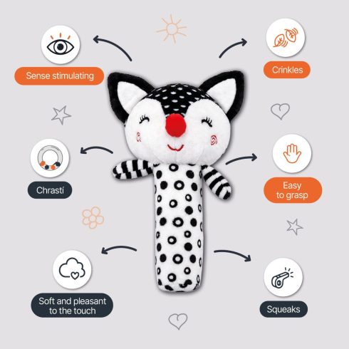 Zopa Kontrasztos fejlesztő csipogó játék - Fox