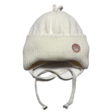   Minimanó Kötős Pillangós Kötött Lány Sapka (38-40) - Ekrü