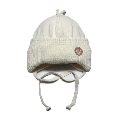 Minimanó Kötős Pillangós Kötött Lány Sapka (38-40) - Ekrü