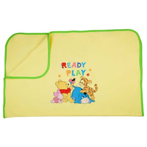 Pamut babatakaró Micimackó és barátai mintával 70x90cm - sárga
