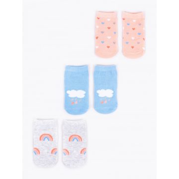   Yo! Baby pamut zokni 3db-os 6-9 hó - szívecske/szivárvány/felhő