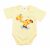 Rövid ujjú baba body - sárga zsiráf (56)
