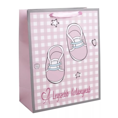 Ajándéktasak A Legszebb Kislánynak felirattal  26x32 cm