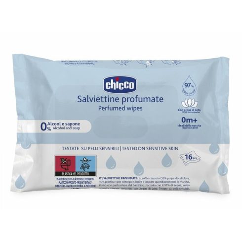 Chicco Törlőkendő illatos lótuszvizes 16 db érzékeny bőrre 0h+