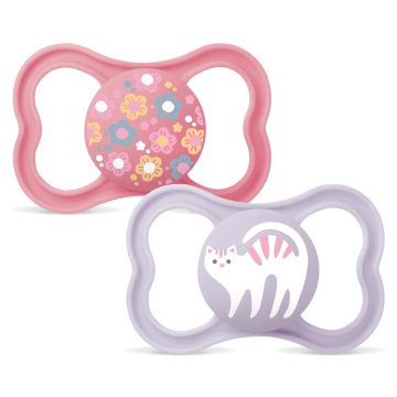 MAM Supreme 6+ szilikon nyugtató cumi 2db - virág/cica 