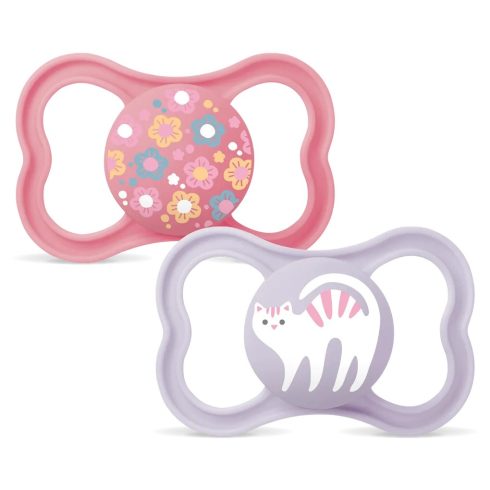 MAM Supreme 6+ szilikon nyugtató cumi 2db - virág/cica 