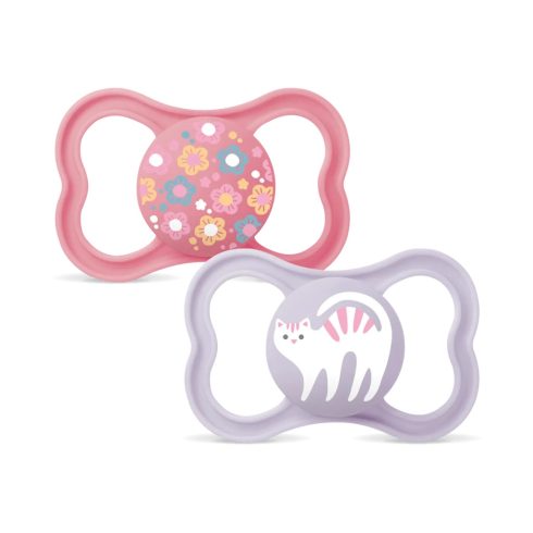 MAM Supreme 6+ szilikon nyugtató cumi 2db - virág/cica 