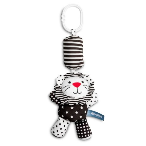Sensillo plüss csörgő babakocsira fekete/fehér oroszlán