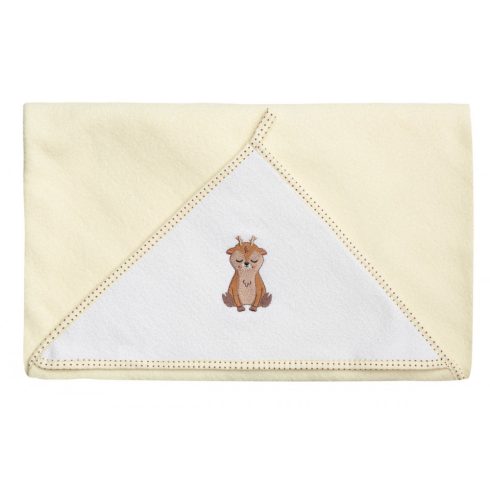 Kapucnis fürdőlepedő 100*100 cm bézs/fehér - szarvas