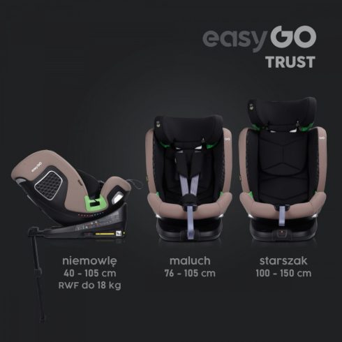 EasyGo Trust i-Size Isofix gyermekülés (40-150 cm) - Taupe