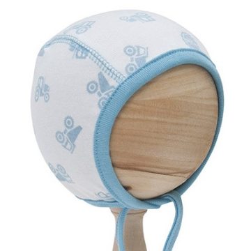 Scamp Újszülött sapka 56 -os - Kék munkagépes