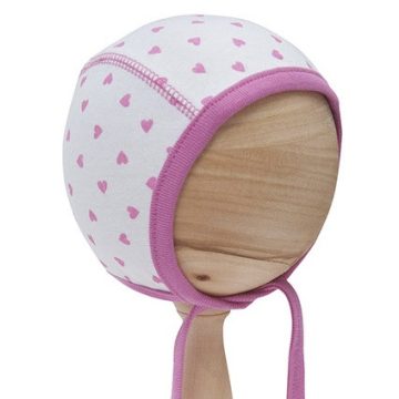 Scamp Újszülött sapka 56 -os - Rózsaszín szívecskés