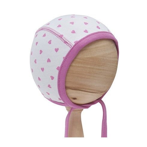 Scamp Újszülött sapka 56 -os - Rózsaszín szívecskés